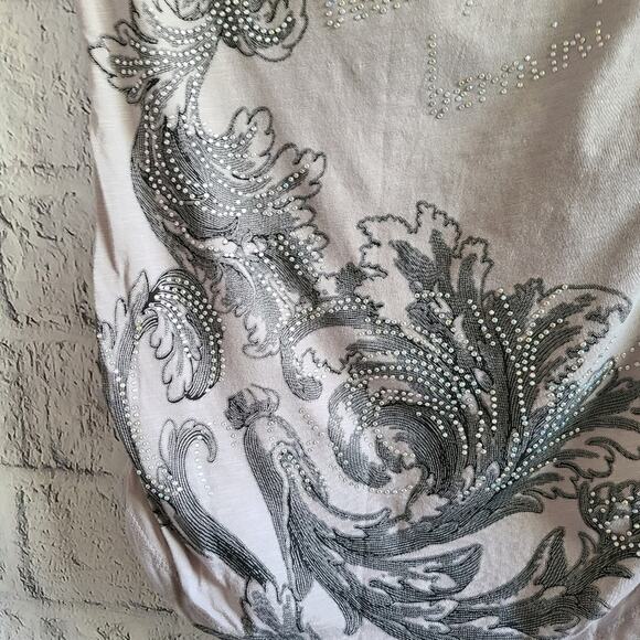 Bermini Beautiful Girls Bedazzled Lace Sleeve T-Shirt SZ XS - Picture 5 of 12